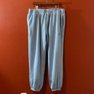 Hoka One One The Essential Blue Fleece Drawstring Baggy Comfort Sweatpants‎